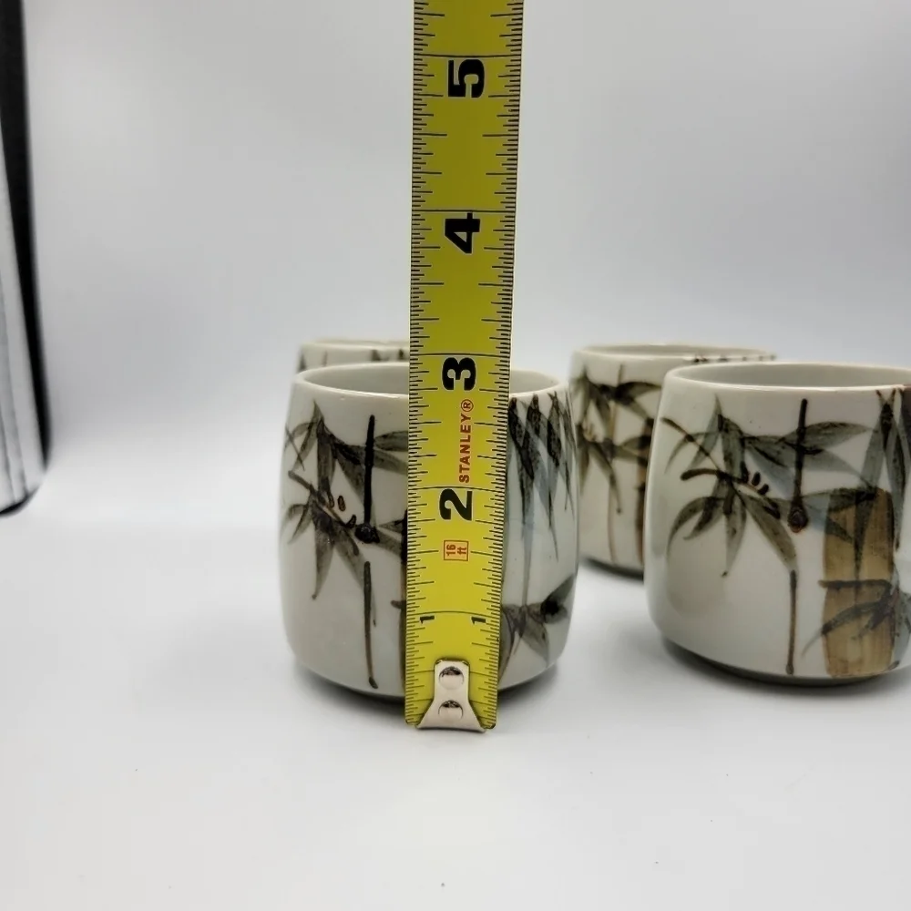 Vintage Otagiri Bamboo Sake Cups - set of 4